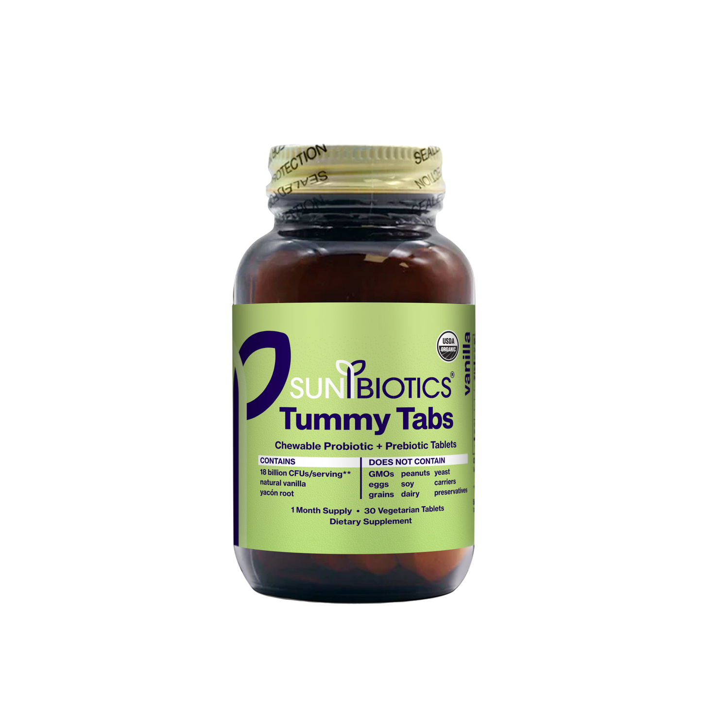 Tummy Tabs - Vanilla Probiotic with Prebiotics - 30 ct