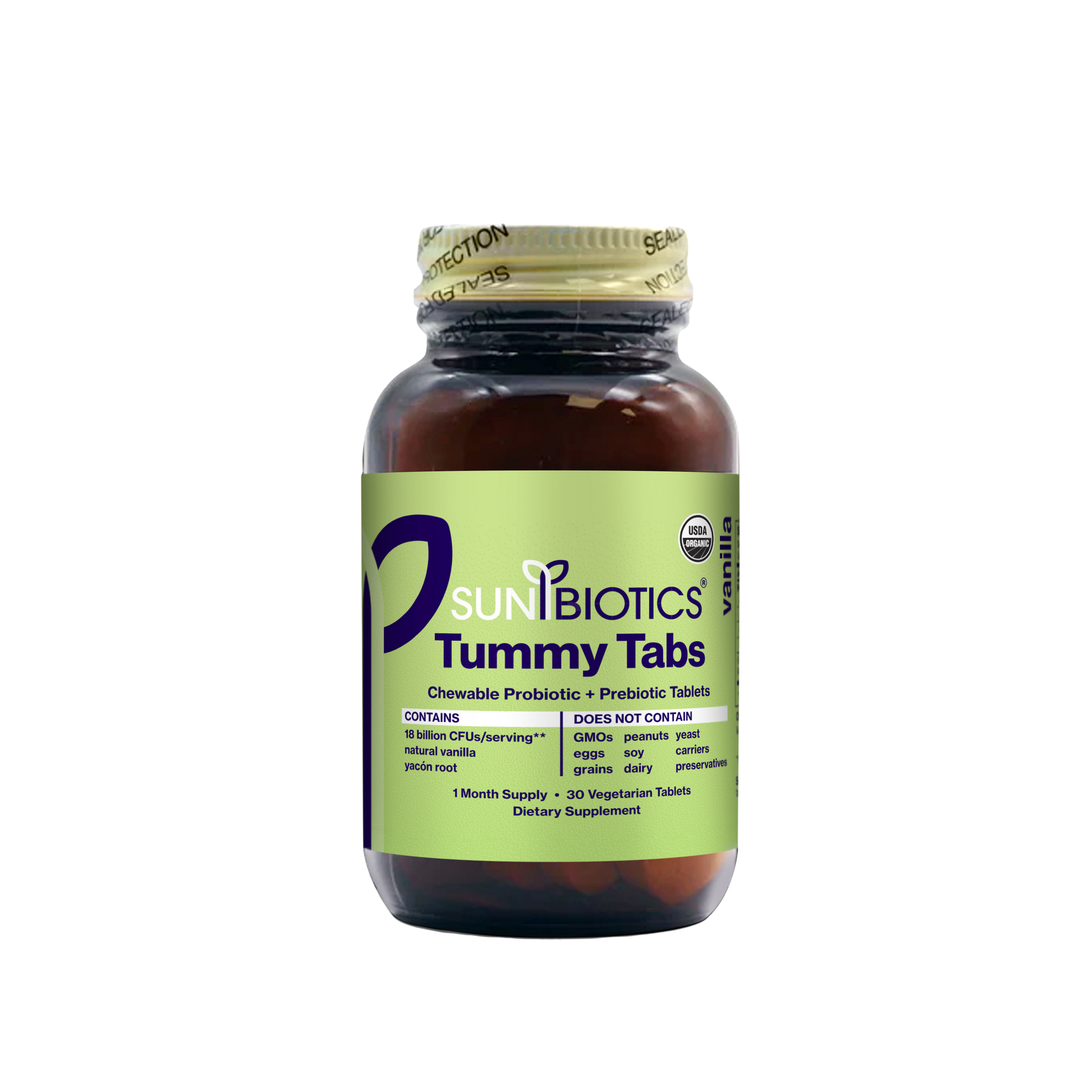 Tummy Tabs - Vanilla Probiotic with Prebiotics - 30 ct