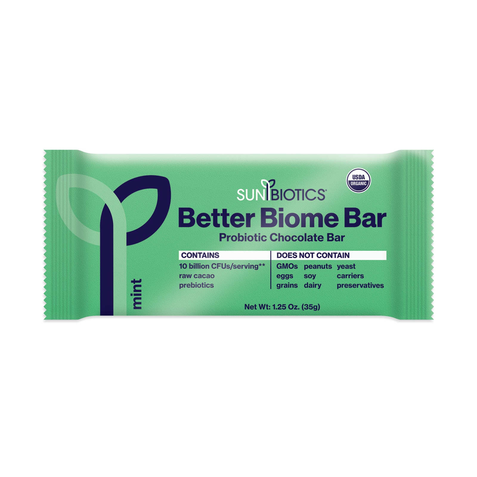 Chocolate Bar with Probiotics - Pure Peppermint