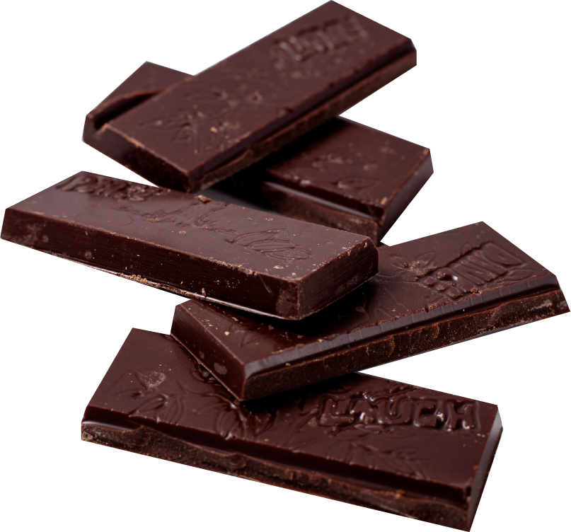 Pieces of delicious probiotic chocolate bar