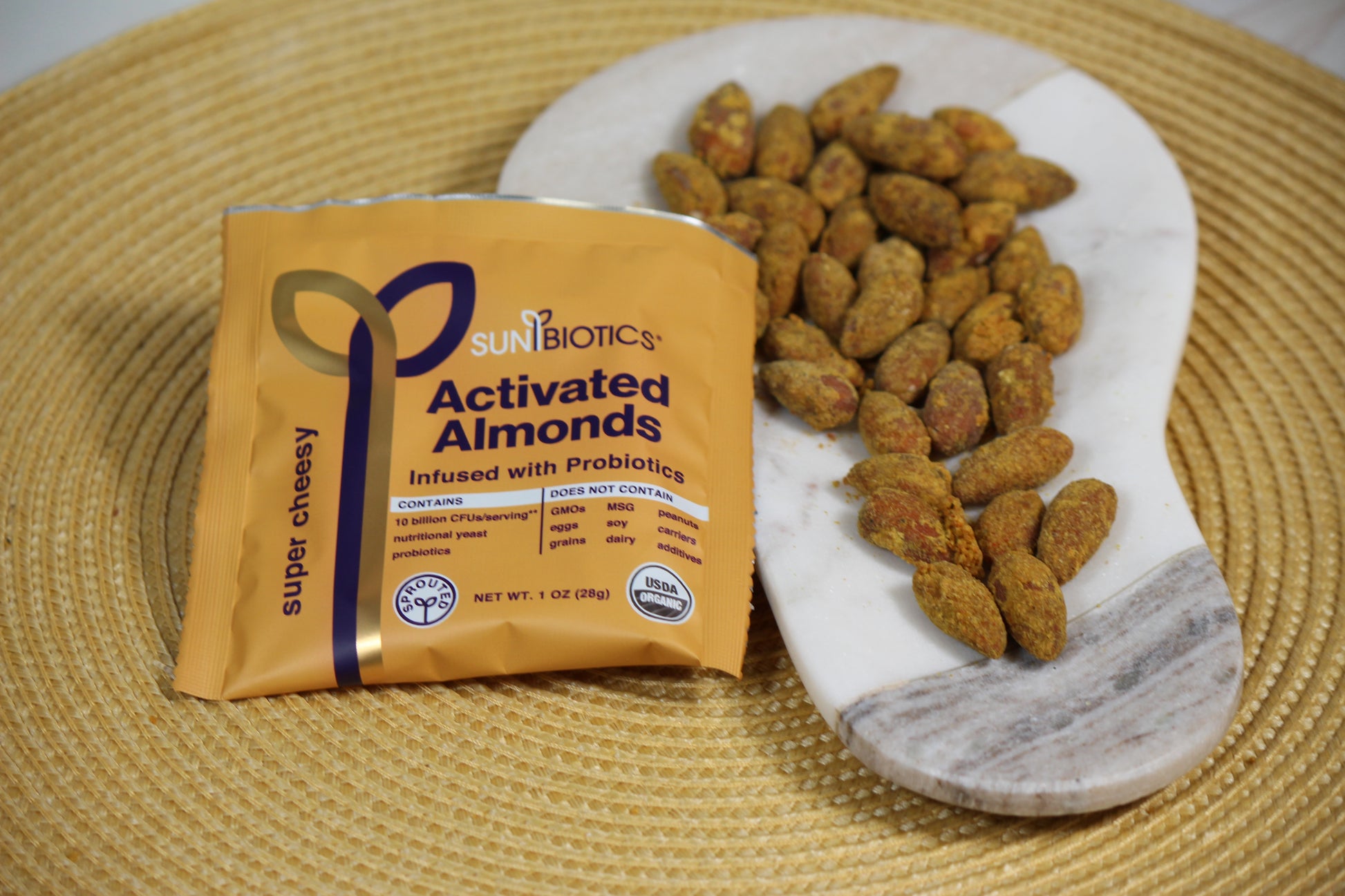 Activated Almonds super cheesy open box
