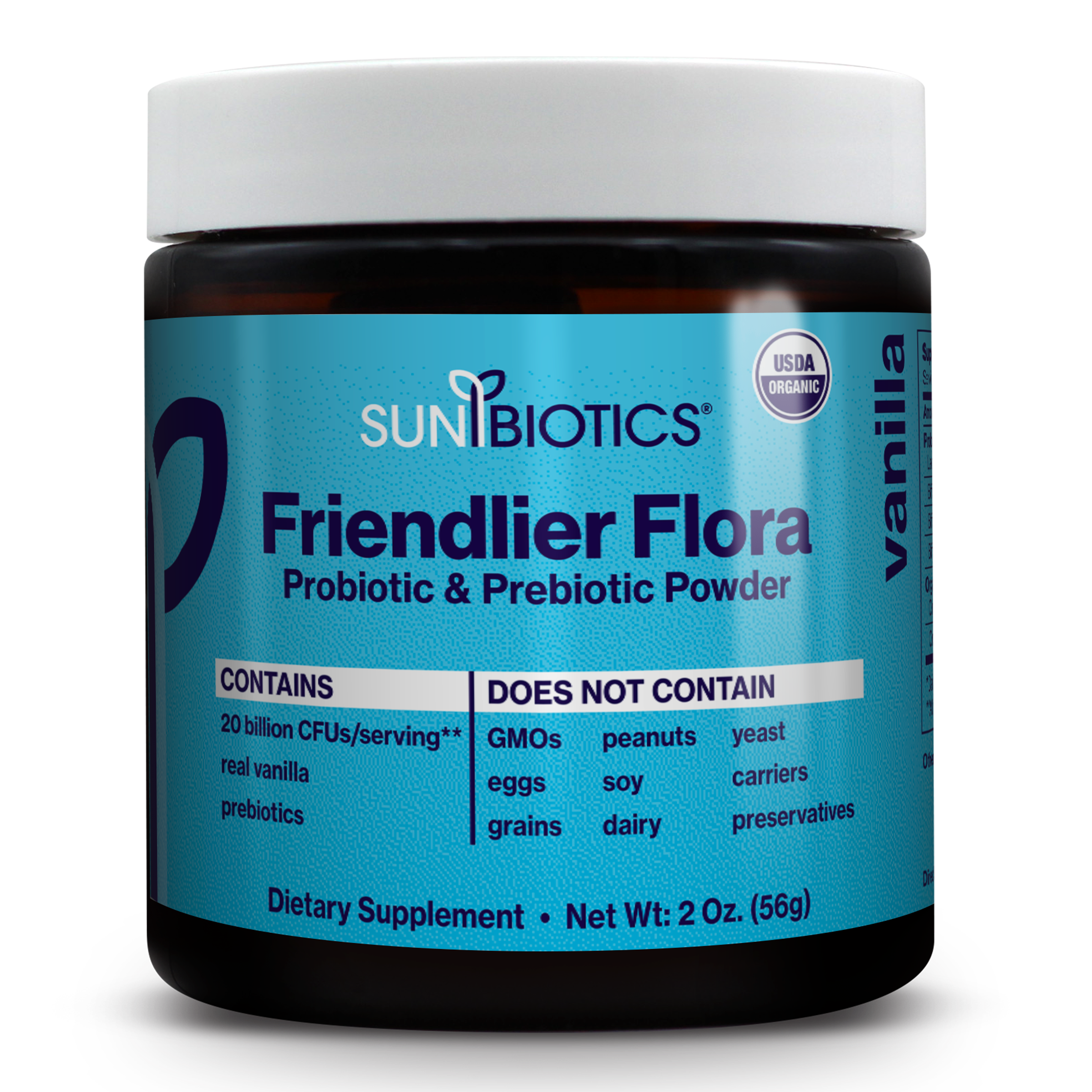 FRIENDLIER FLORA - PROBIOTIC & PREBIOTIC POWDER - VANILLA – Sunbiotics